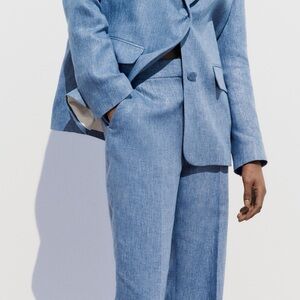 Zara Shiny Fabric Straight Leg Pants